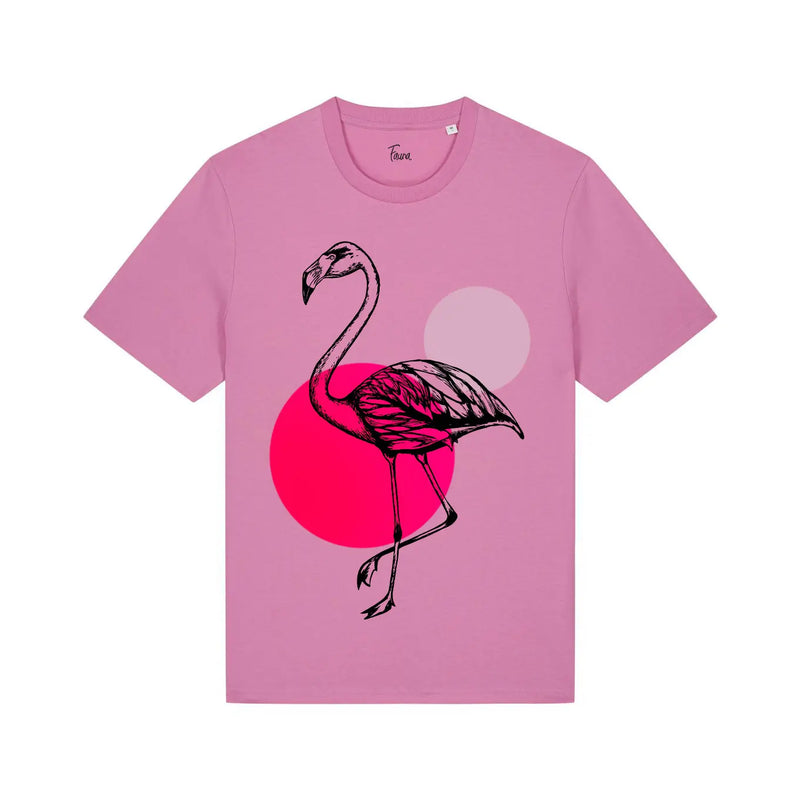 Organic Cotton Unisex T-shirt | Pink Flamingo Fauna