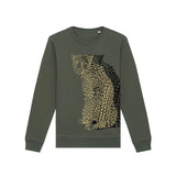 Organic Cotton Unisex Co-ords | Gold & black leopard on Khaki Fauna