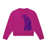 Organic Cotton Women's Cropped Sweatshirt | Leopard Fauna Kids