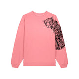 Leopard Oversized Sweatshirt | Pink with Black