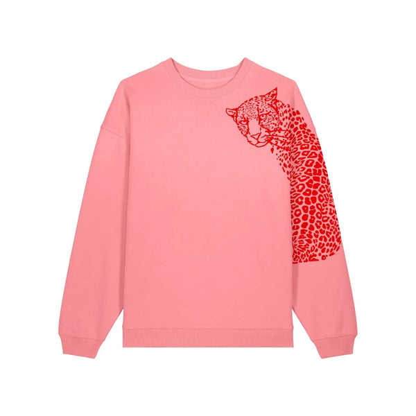 Oversized Graphic Sweatshirt | Stone with Panther Fauna Kids