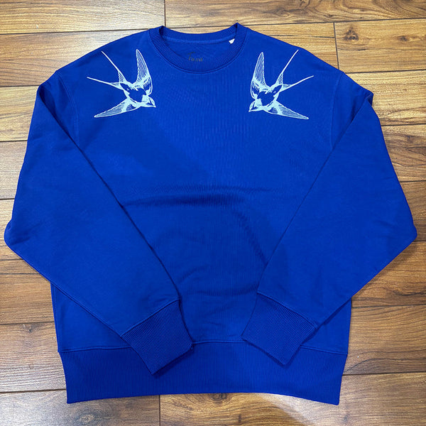 Oversized Graphic Sweatshirt | Swallows Blue Fauna