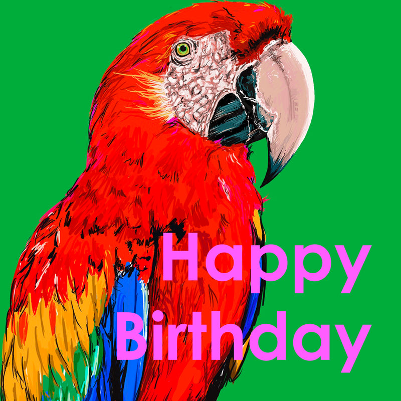 Parrot Birthday Card Fauna Kids