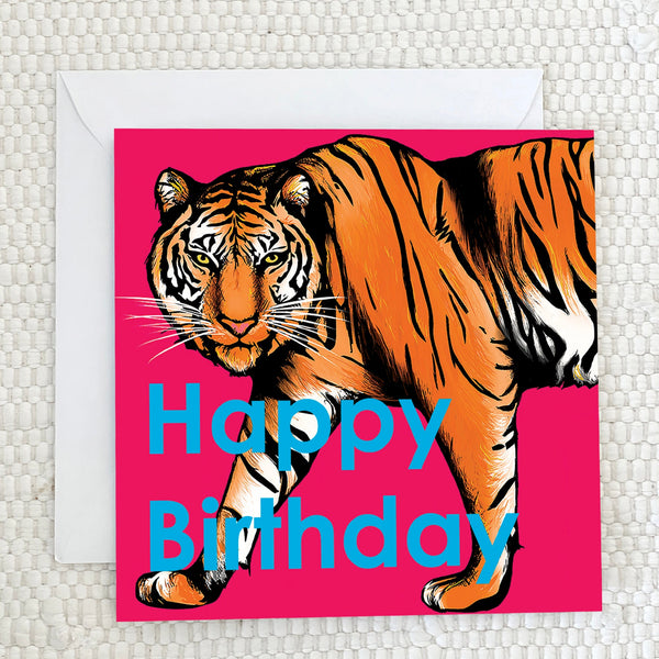 Tiger Birthday Card Fauna Kids