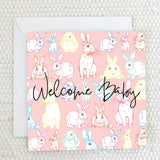 'Welcome Baby' Pink Greeting Card Fauna Kids