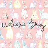 'Welcome Baby' Pink Greeting Card Fauna Kids