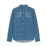 Women's Denim Shirt | Faded Swallows - fauna.ie