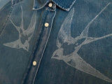 Women's Denim Shirt | Faded Swallows - fauna.ie