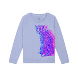 Women's Graphic Sweatshirt | Double Neon Leopard on blue Fauna