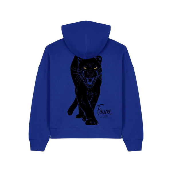 Women's Hoodie | Panther on Blue | Fauna Fauna