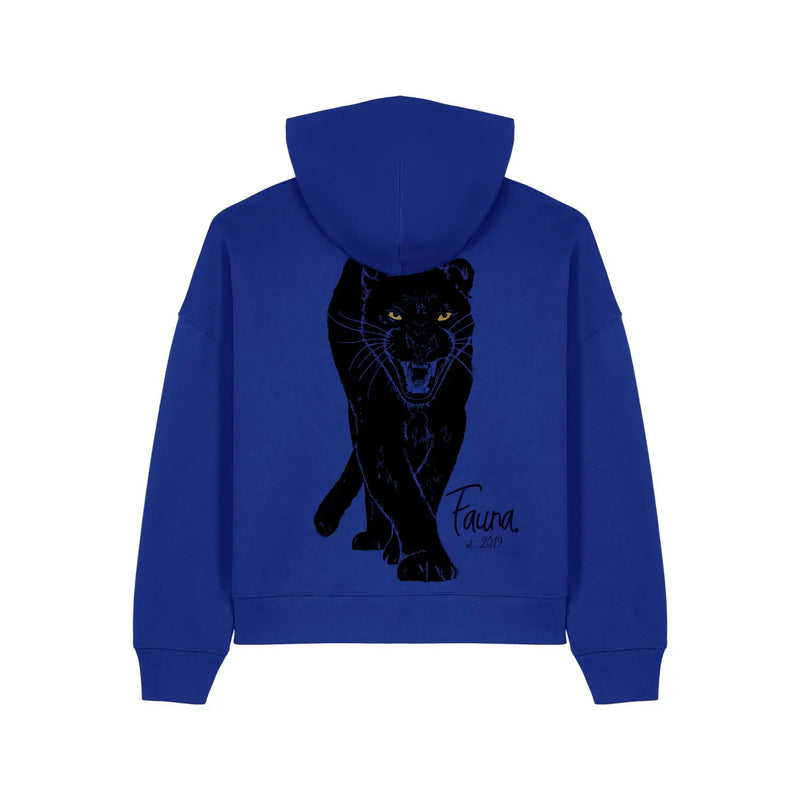 Women's Hoodie | Panther on Blue | Fauna Fauna