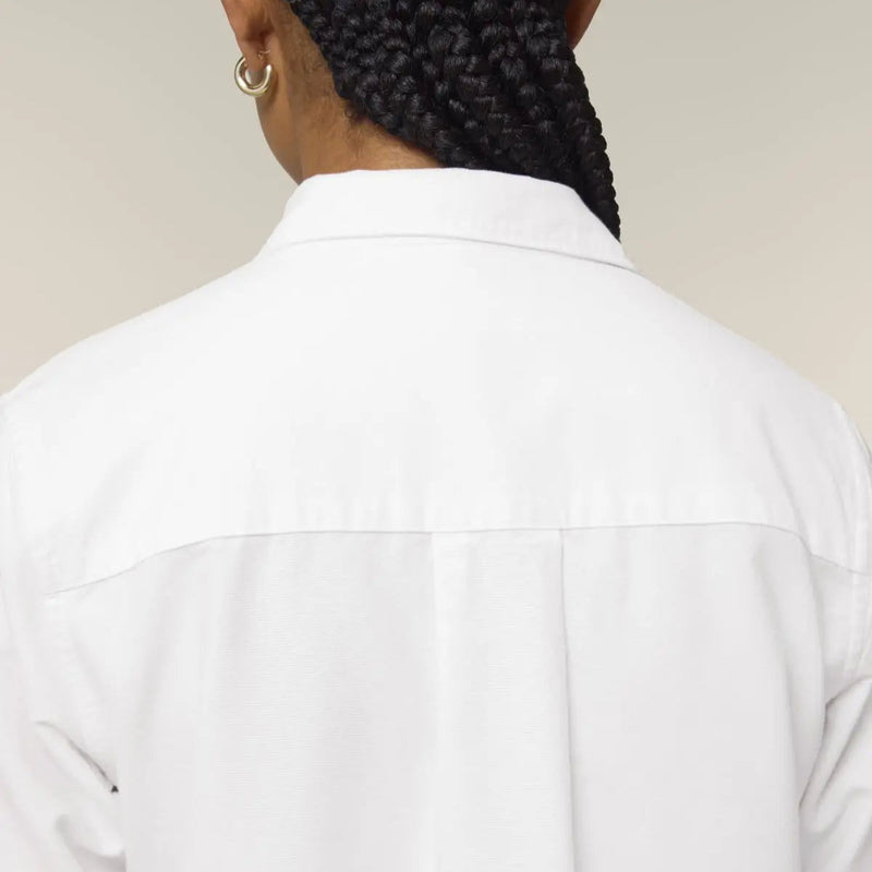 Women's Oxford Shirt | White with Black Swallows - fauna.ie