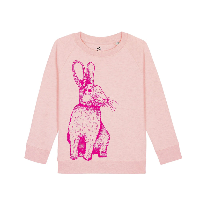 Kids Organic Cotton Sweatshirt | Pink Heather Rabbit Fauna Kids