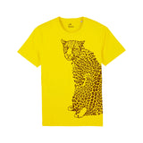 Organic Cotton Unisex T-shirt | Golden Yellow & Brown Leopard Fauna Kids